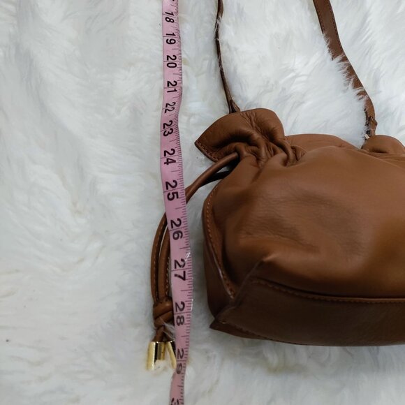 Ted Baker MYLOO Boho Brown Leather Drawstring Crossbody Mini Bag - Picture 16 of 16